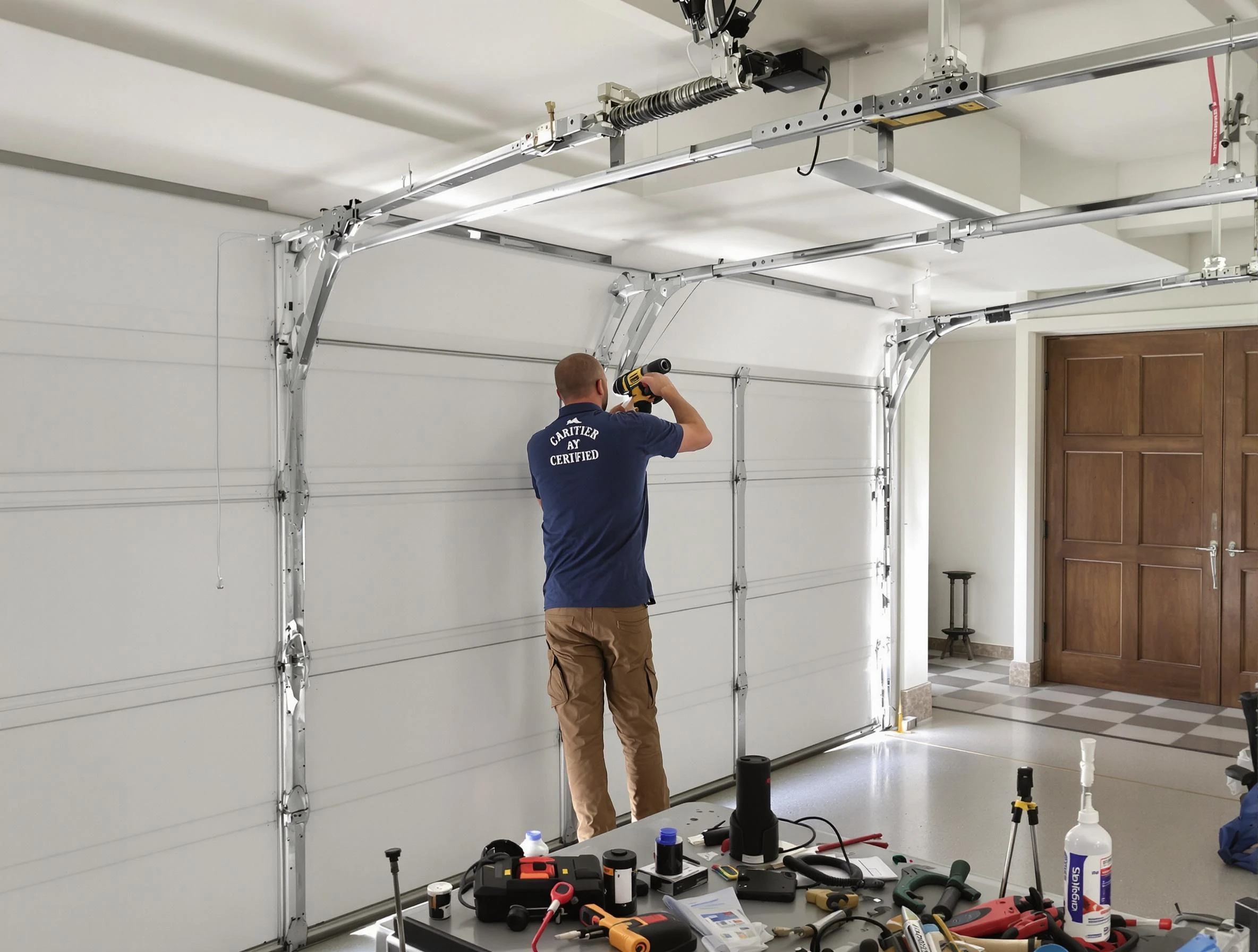 Plum Garage Door Repair certified technician performing precision garage door repair in Plum