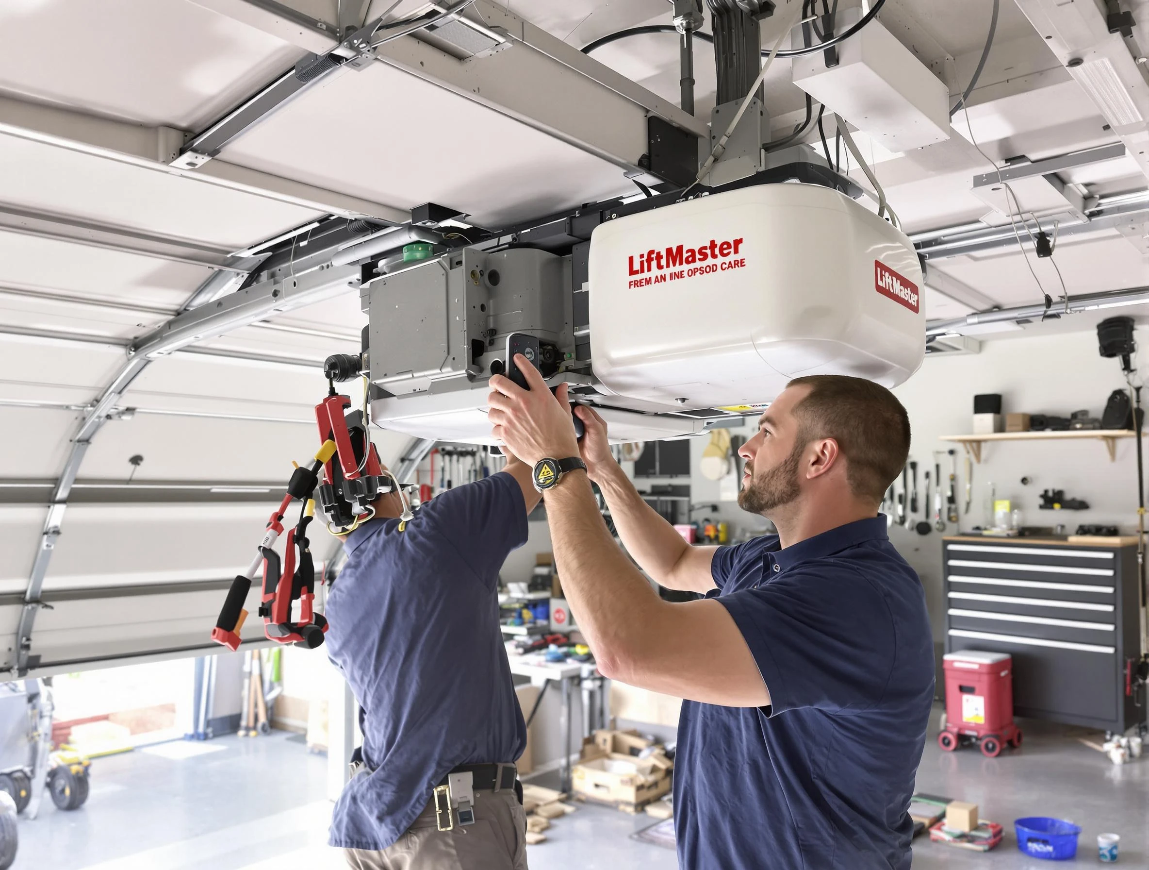 Plum Garage Door Repair technician performing advanced diagnostics on garage opener in Plum