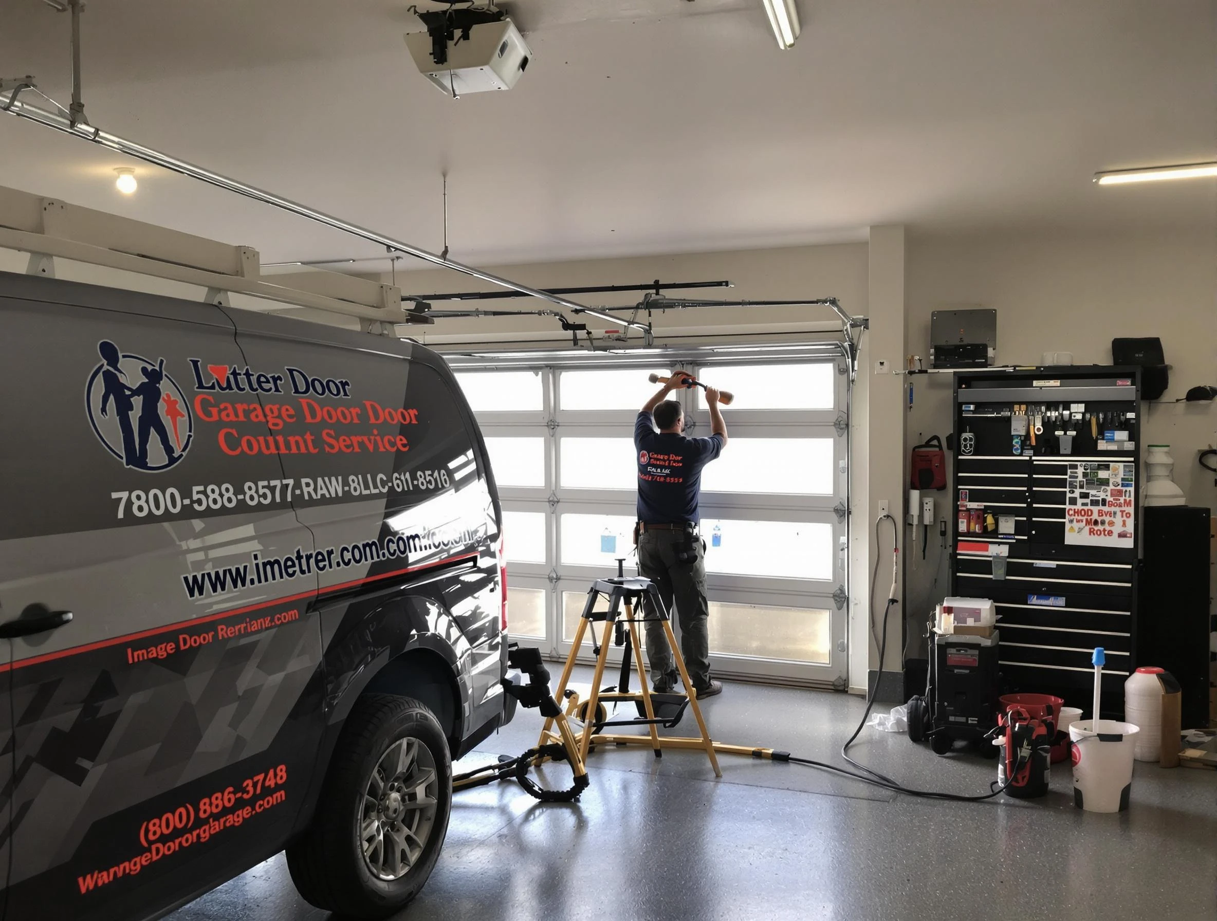 Plum Garage Door Repair team performing same-day garage door repair in Plum