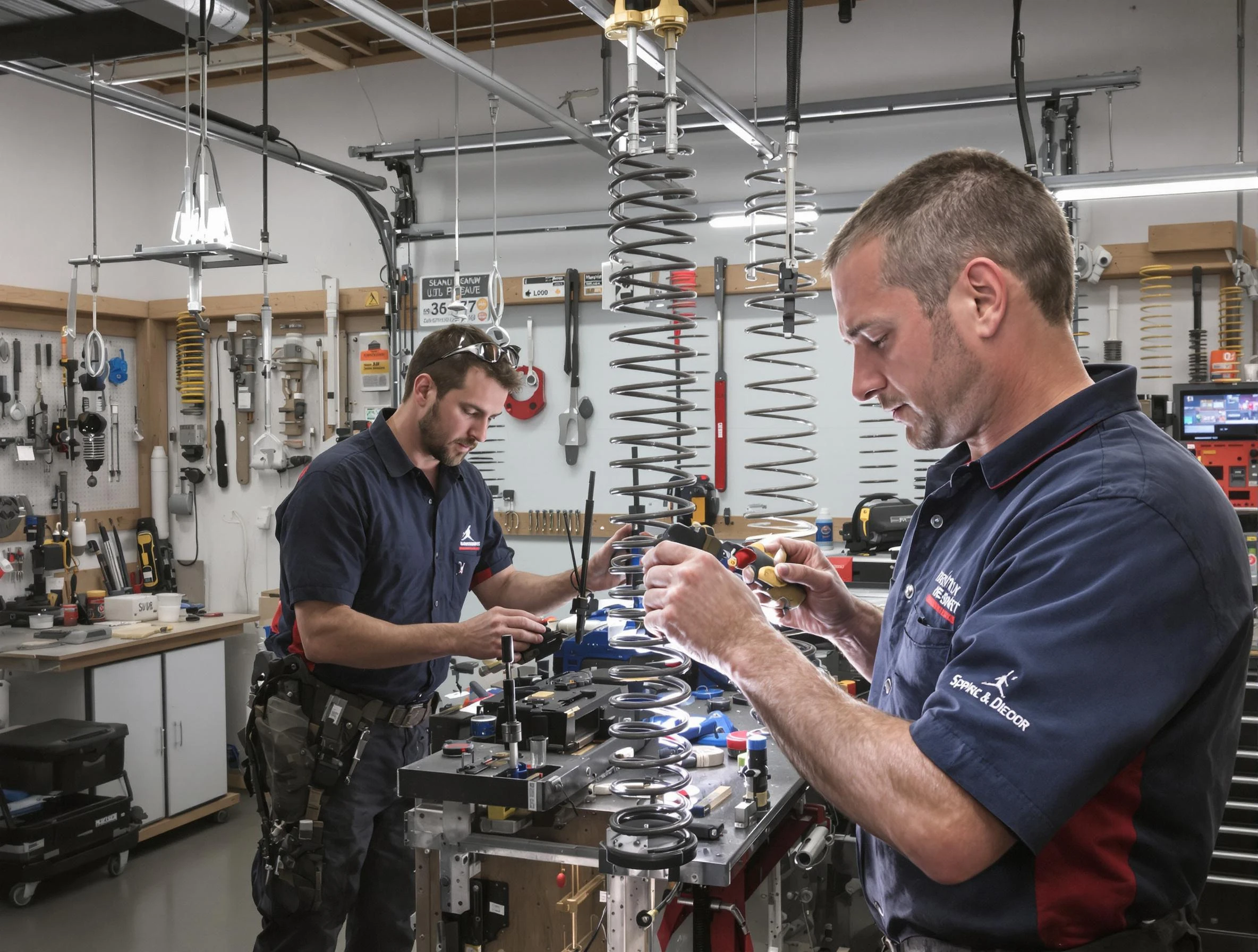Garage door spring repair service by Plum Garage Door Repair in Plum
