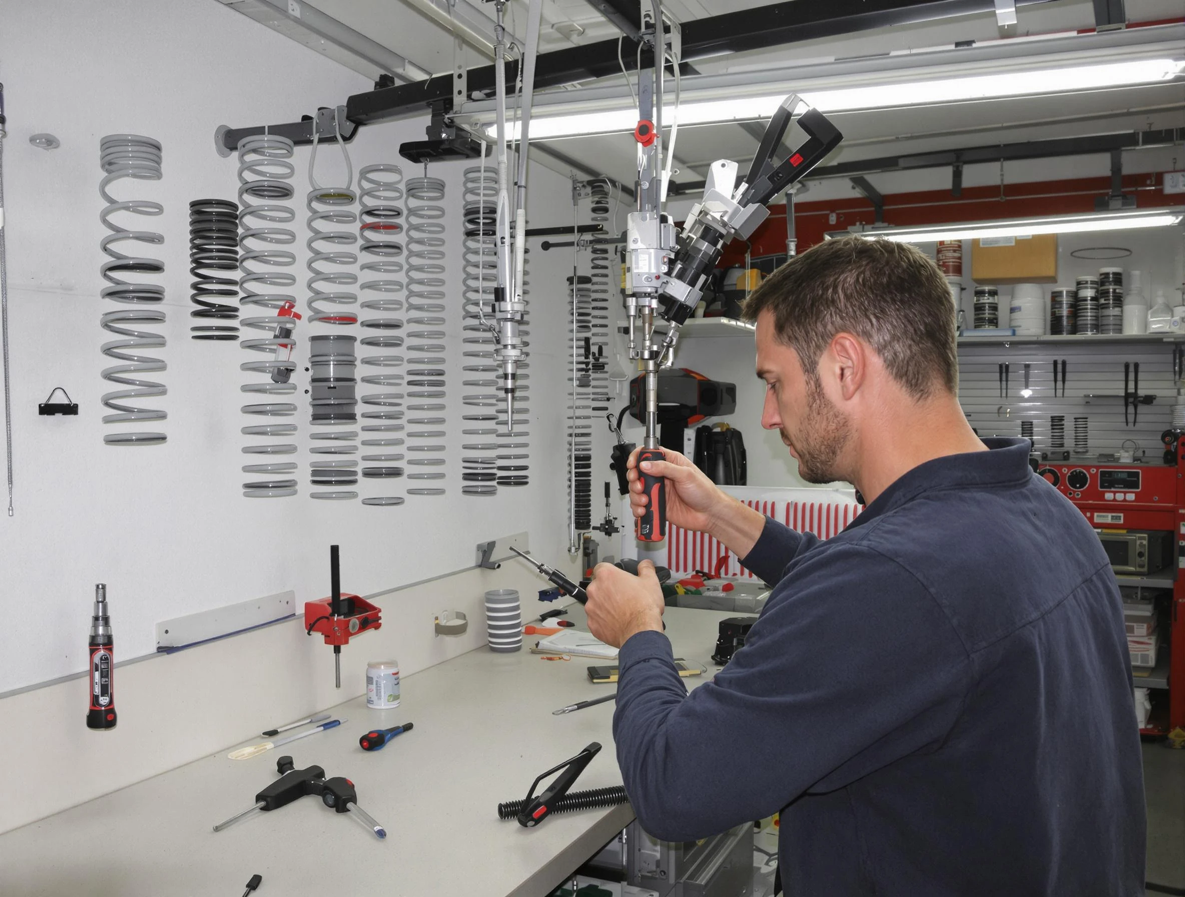 Plum Garage Door Repair safety certified technician performing precision spring replacement in Plum